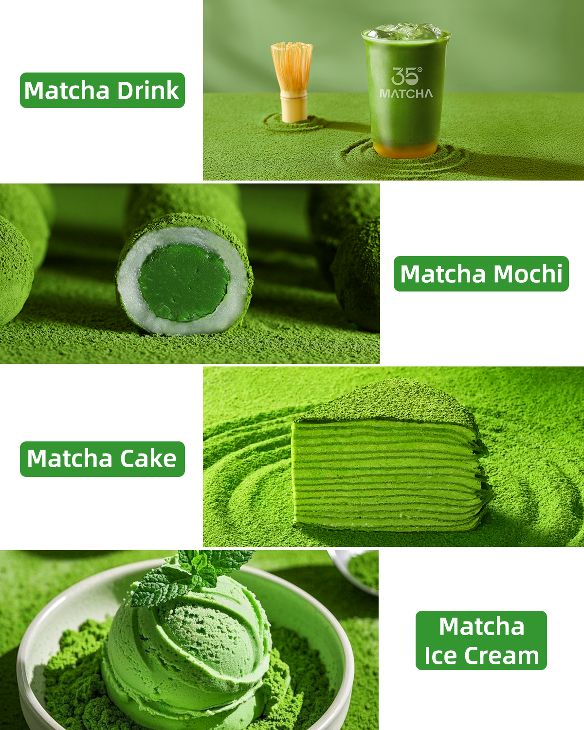 35°N Matcha,Japanese Culinary Matcha, Powdered Green Tea, 30g