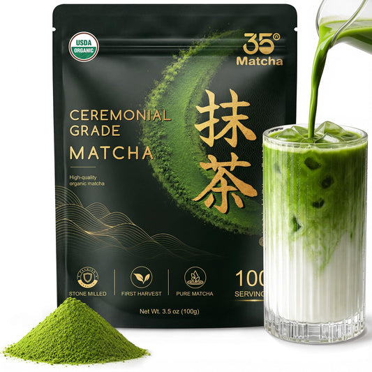 35°N MATCHA 100g/3.5 oz USDA Organic Ceremonial Grade Matcha Powder